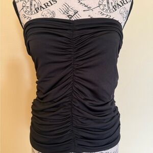 Elegant Black Ruched Women's Top